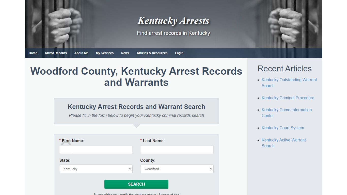 Woodford County, Kentucky Arrest Records and Warrants