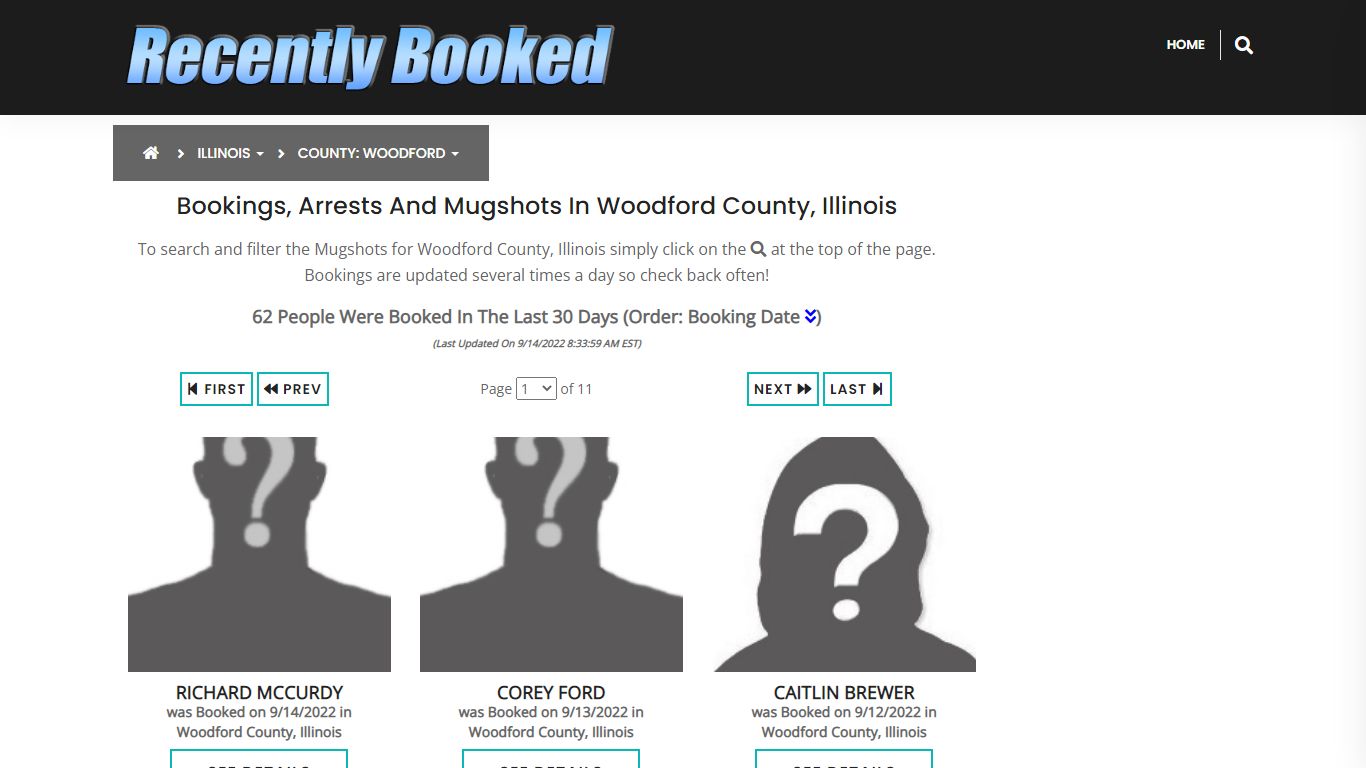 Bookings, Arrests and Mugshots in Woodford County, Illinois